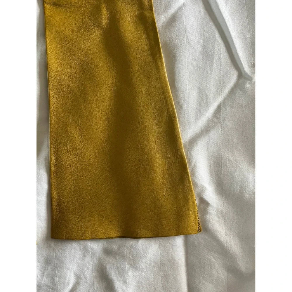 VINTAGE HAMMER OF HOLLYWOOD Long Leather Gloves in Mustard Yellow Hand Made